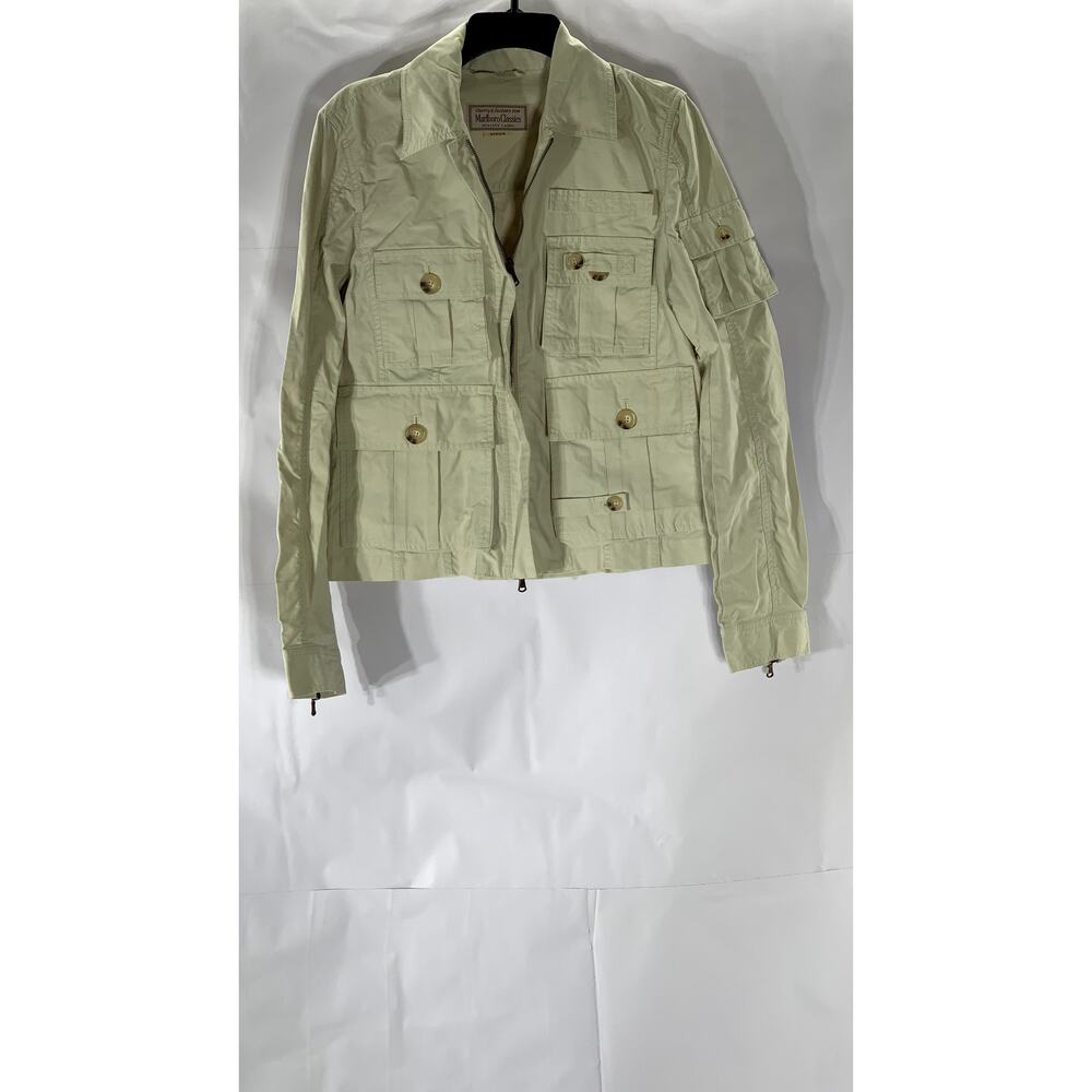 MARLBORO CLASSICS Men's Tan Four-Pocket Zip-Up Jacket SZ M